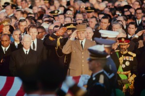 National Leaders Saluting Kennedy at Arlington Cemetery